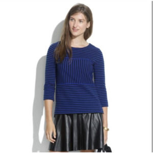Madewell Gallerist Ponte Striped Top SZ XS